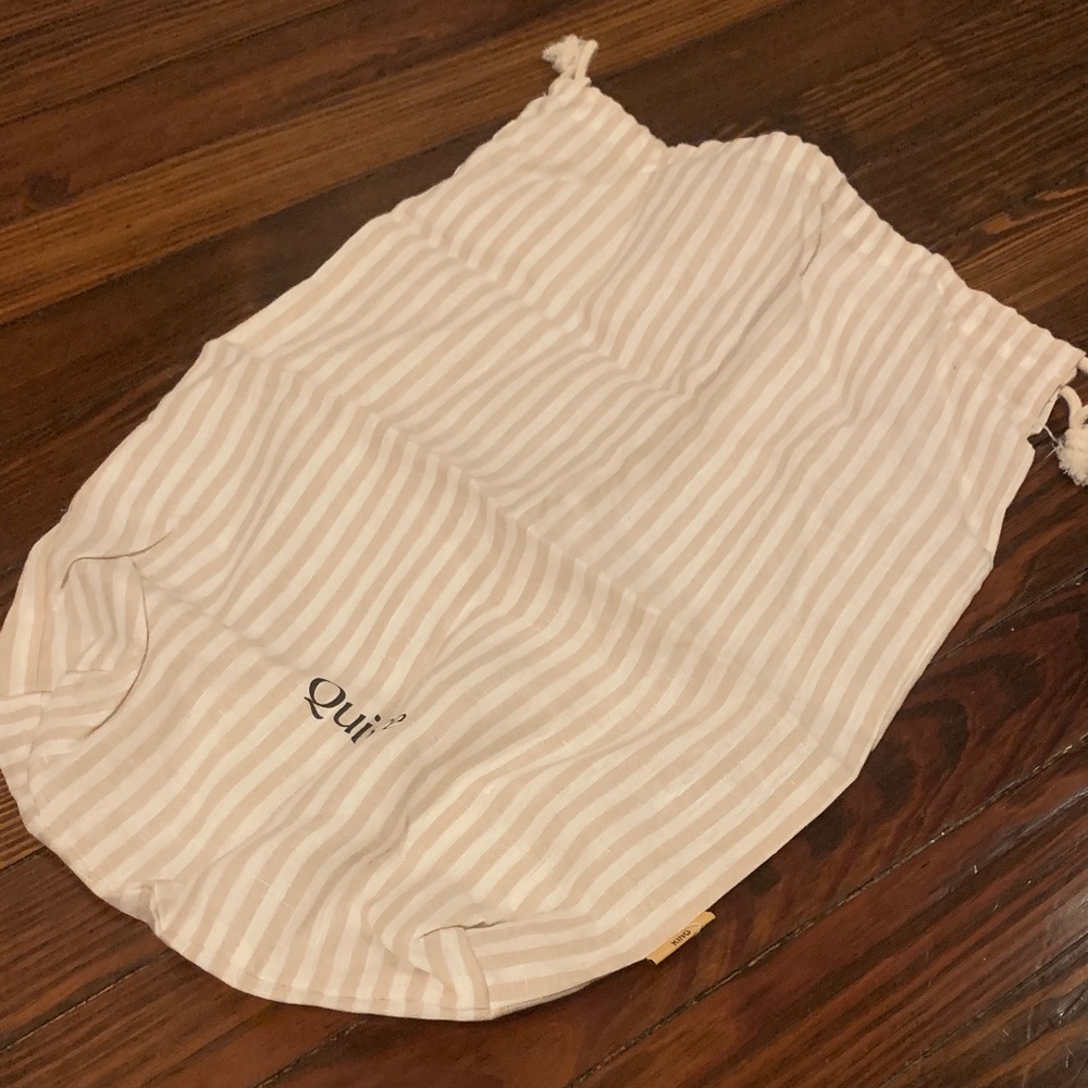 Quince Linen Sheets Bag King Natural Stripe - Travel Toiletries Nature Eco